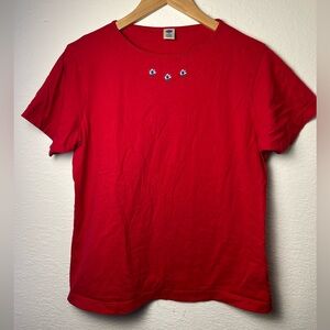 vintage Austin Clothing Co. women’s red floral cotton t-shirt top